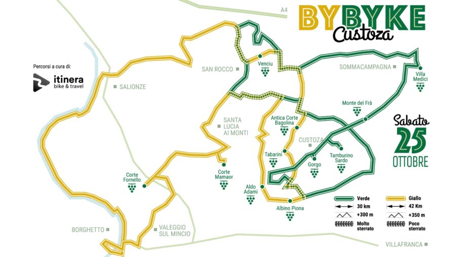 BYBYKE Custoza, mappa percorsi