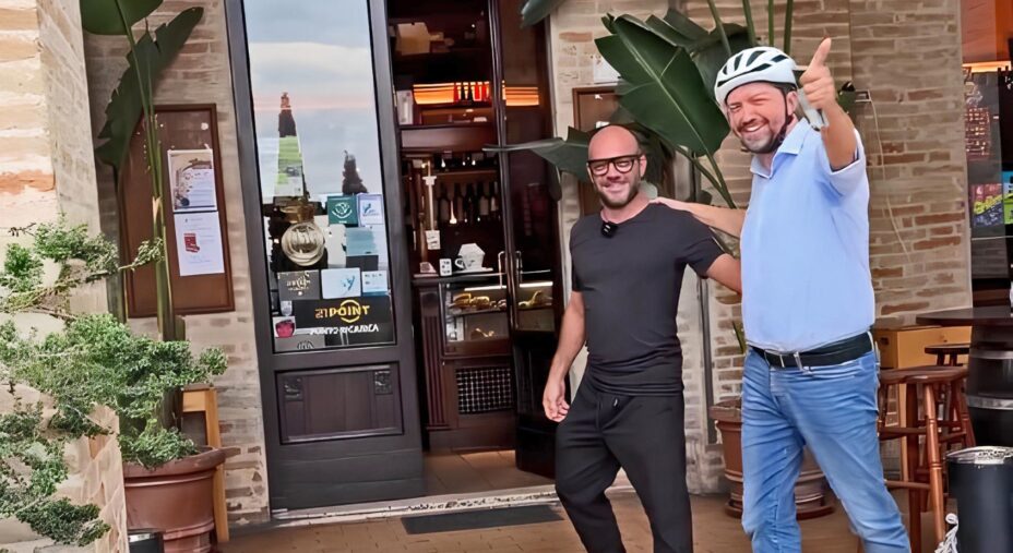 Caffe Sospeso, Carlo Morichetta e il sindaco di Petriolo, Matteo Santinelli