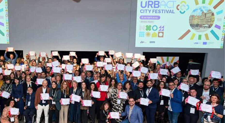 La premiazione all'Urbact City Festival che ha coinvolto anche la delegazione faentina