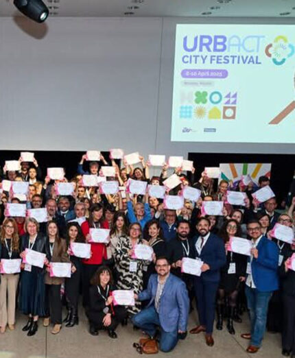 La premiazione all'Urbact City Festival che ha coinvolto anche la delegazione faentina