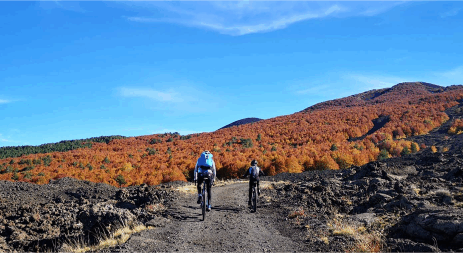 Paolo Alberati insieme al figlio, Parco Ciclistico dell'Etna