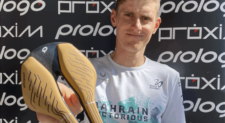 Prologo, linea AGX, Matej Mohoric, atleta professionista del team Bahrain Victorious