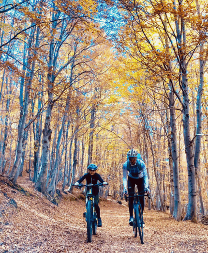 Paolo Alberati insieme al figlio, Parco Ciclistico dell'Etna