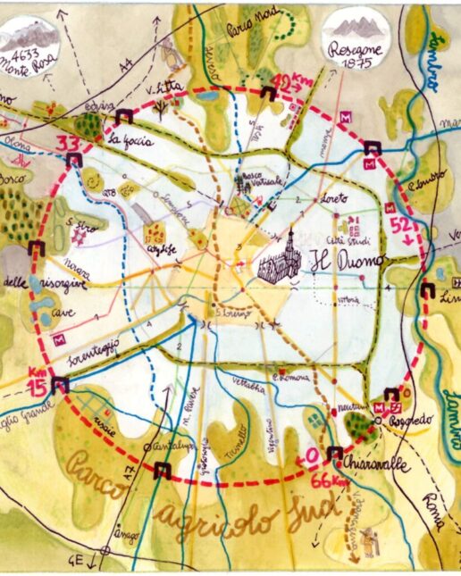 Disegno anello grand tour siti unesco lombardia