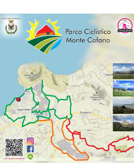 I percorsi disegnati nel Parco Ciclistico, 3 di differente colore e lunghezza