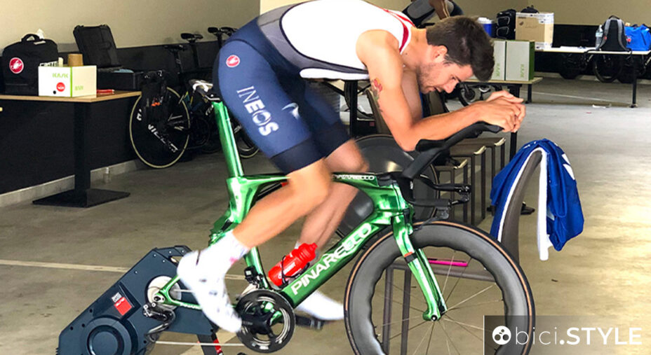 Allenamento sui rulli, indoor cycling, Filippo Ganna