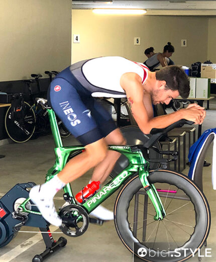 Allenamento sui rulli, indoor cycling, Filippo Ganna