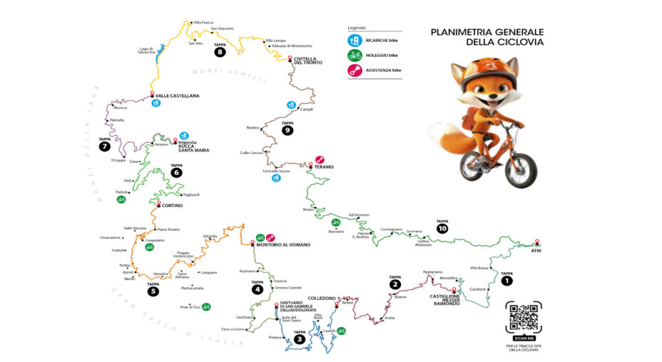 Ciclovia Appennino Teramano, planimetria