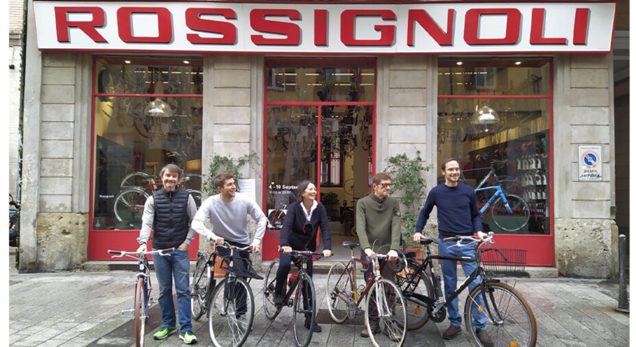 I 5 Rossignoli che oggi lavorano in azienda: da sinistra Giorgio, Matteo, Giovanna, Renato e Matia