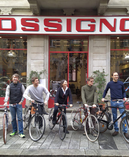 I 5 Rossignoli che oggi lavorano in azienda: da sinistra Giorgio, Matteo, Giovanna, Renato e Matia