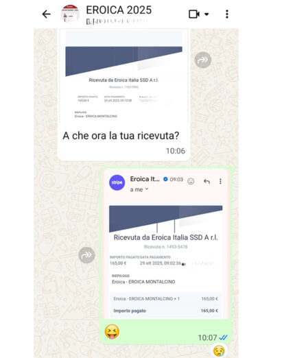 Ecco lo scambio di whatsapp fra Gianna e il suo amico Fabio: lei iscritta alle 9,02, lui alle 9,10