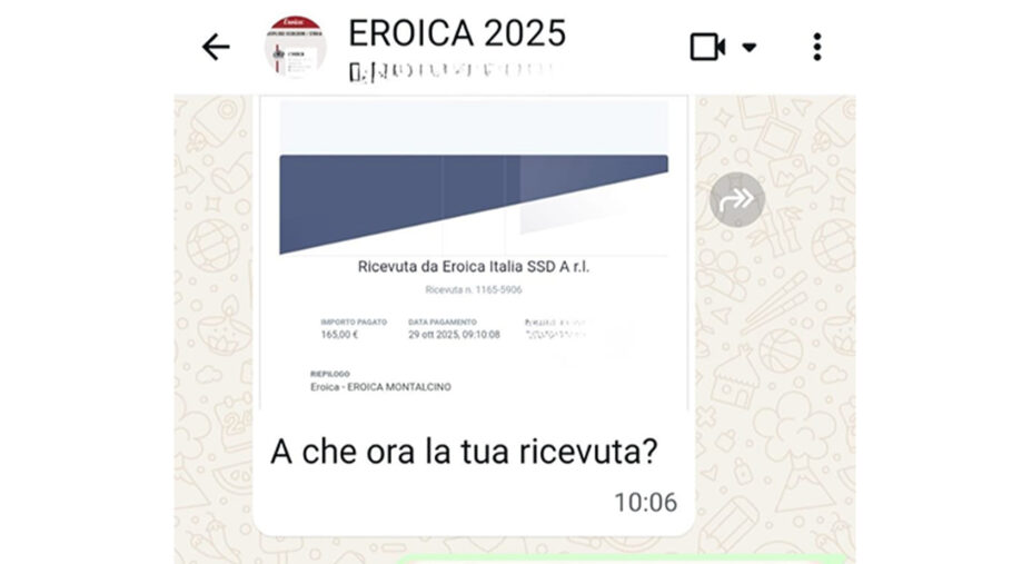 Ecco lo scambio di whatsapp fra Gianna e il suo amico Fabio per capire chi si sia iscritto prima