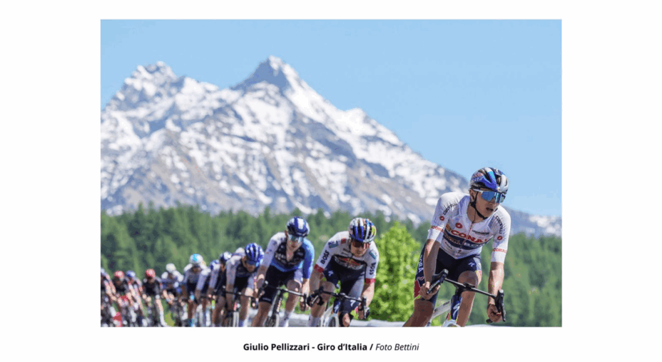 Giro d'Italia 2025, Giulio Pellizzari, foto Roberto Bettini, mostra Moog Ravenna