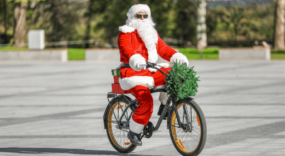 Babbo Natale, bici (Depositphotos.com)