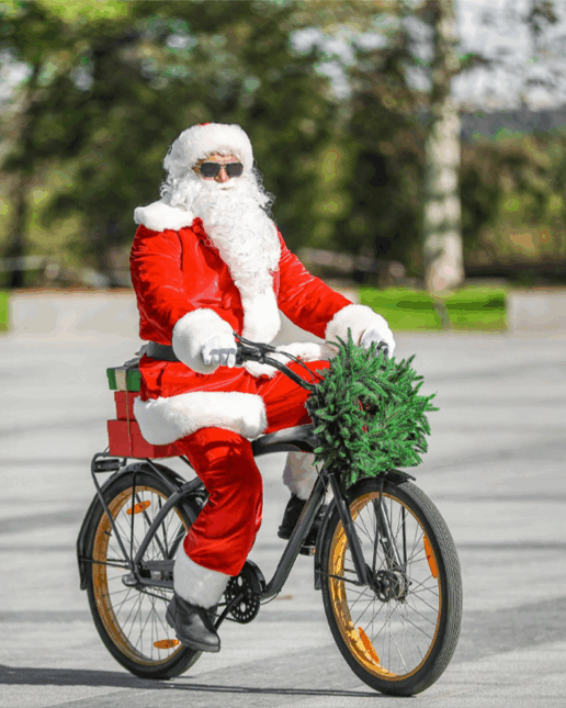 Babbo Natale, bici (Depositphotos.com)