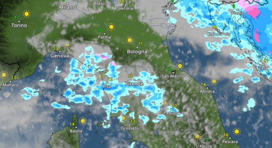 Fenomeni meteo estremi, radar (immagine meteoradar.it)