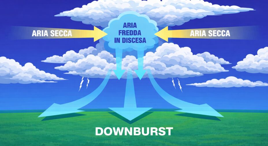 fenomeni meteo estremi, downburst