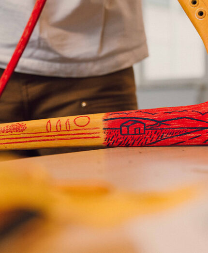 Un particolare del telaio, notare la finissima definizione del disegno su uno spazio ristretto