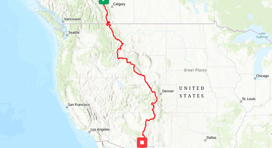 Il percorso del Tour Divide segue la Great Divide Mountain Bike Route, fra sentieri, strade sterrate e strade asfaltate