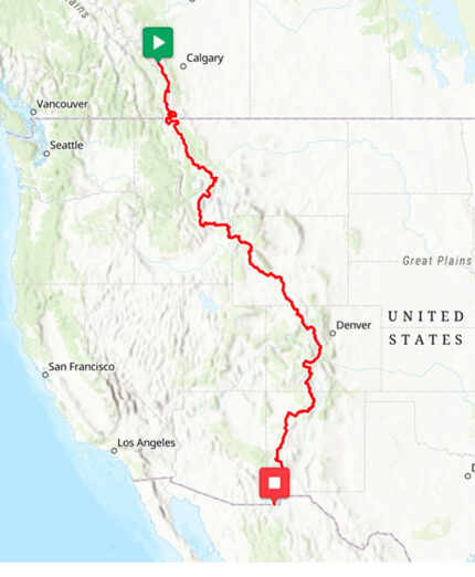 Il percorso del Tour Divide segue la Great Divide Mountain Bike Route, fra sentieri, strade sterrate e strade asfaltate