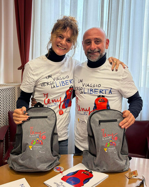 "Terry lo Zainetto" è un progetto promosso da Pedale Rosso, associazione fondata da Marianella Bargilli e Paolo Bettini