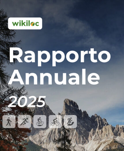 La copertina del Rapporto Annuale Wikiloc Italia che sintetizza le attività svolte nel nostro Paese