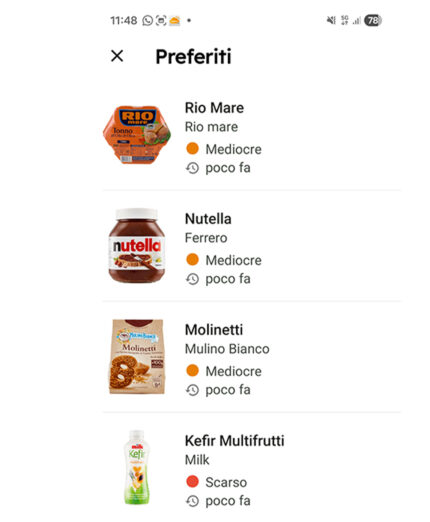 Yuka analizza gli alimenti assegnando a ciascuno un punteggio da 1 a 100