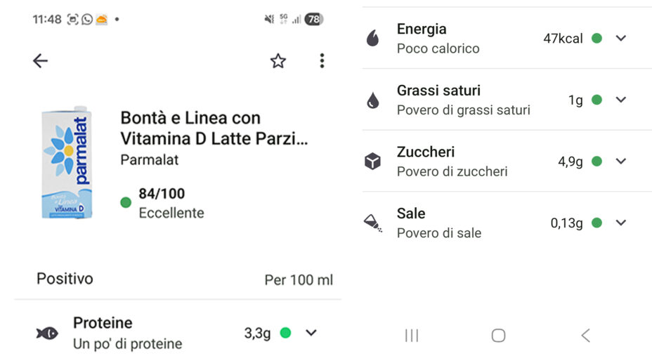 Questo latte Parmalat ha raggiunto 100/100