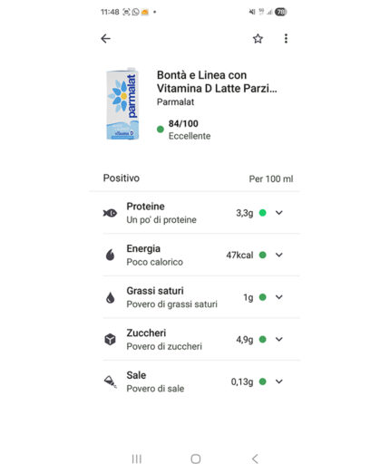 Questo latte Parmalat ha raggiunto 100/100