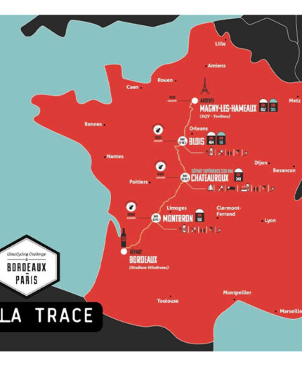 Il percorso da Bordeau a Parigi, risalendo tutto il centro della Francia, dalla zona vitivinicola alla capitale