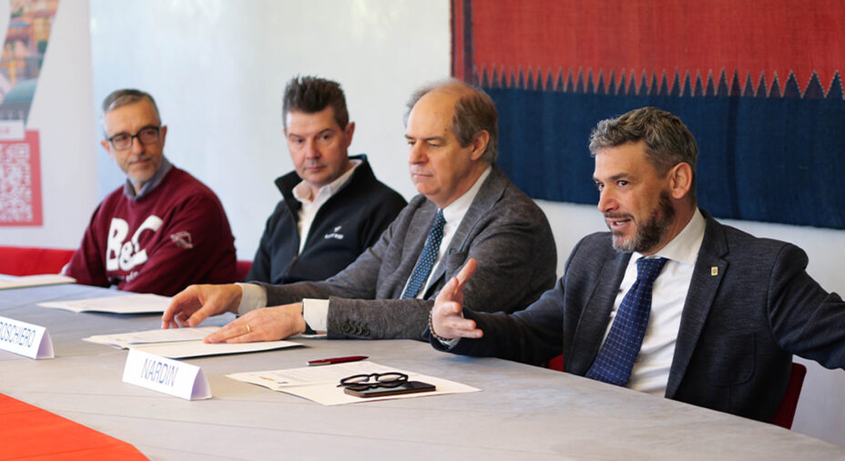 La presentazione dell'evento, da sinistra Pellizzari, Liotto, Boschiero e Nardin