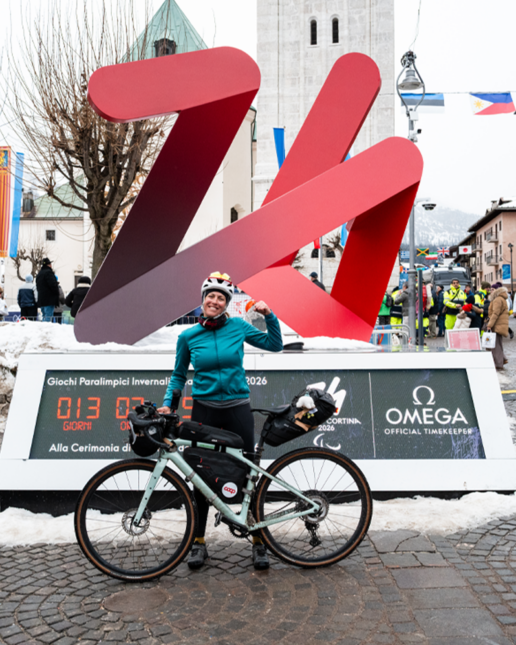 Silvia Gottardi, viaggio da Parigi a Cortina, Olimpiadi, bikepacking, neve, freddo