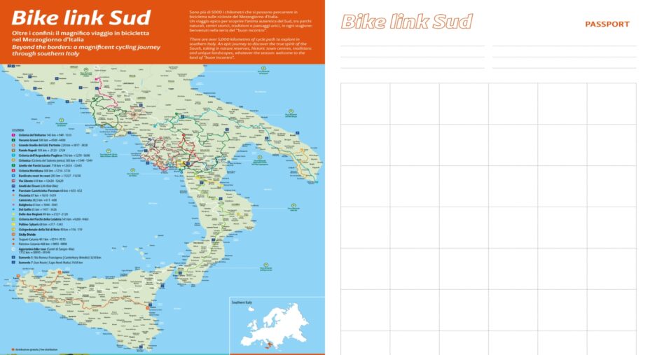 Bike link Sud,, mappa e passaporto