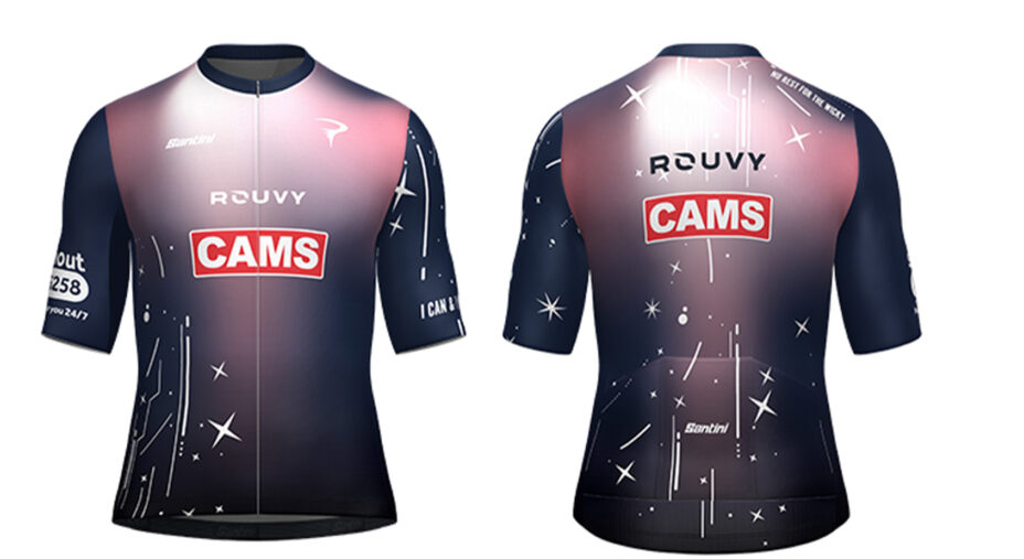 La speciale maglia (fronte e retro) che Santini ha messo a disposizione per la coppia di esploratori