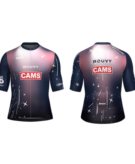 La speciale maglia (fronte e retro) che Santini ha messo a disposizione per la coppia di esploratori