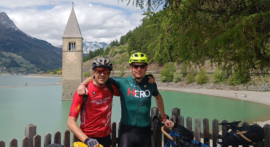 Da sinistra Niccolò Venchierutti e Filippo Carraro, i due protagonisti dell'avventura di 440 chilometri