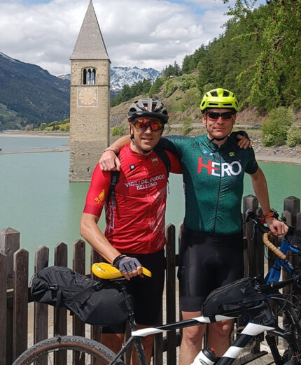 Da sinistra Niccolò Venchierutti e Filippo Carraro, i due protagonisti dell'avventura di 440 chilometri