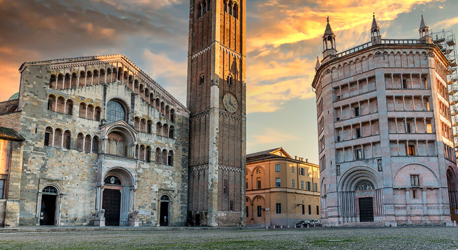 Il Duomo di Parma: la città è coinvolta attraverso molti tracciati anche attraverso la Food Valley (foto Errichiello)