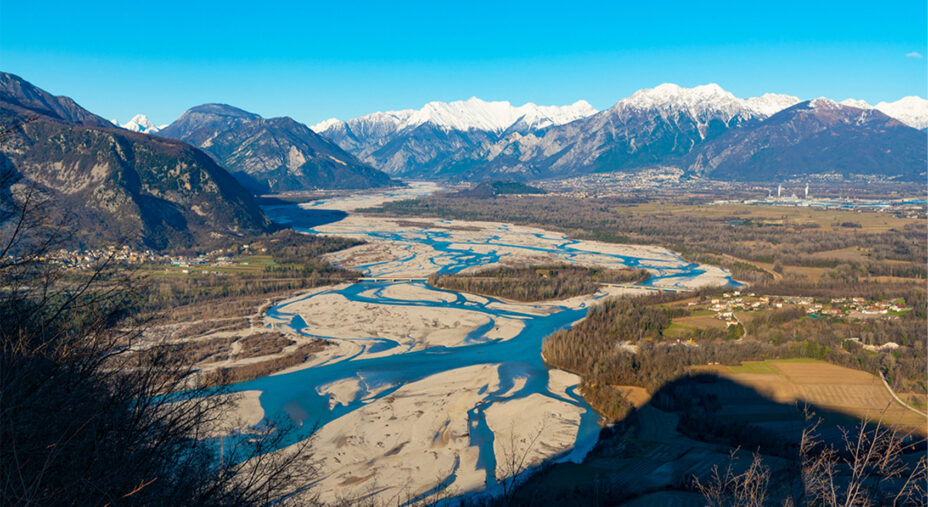 Tagliamento dal monte Ragogna, Friuli Venezia Giulia