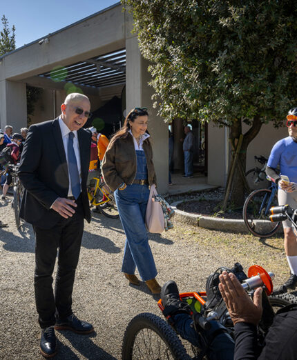 Il sindaco di Peccioli, Renzo Macelloni, nei giorni della Gravel Clinic (foto Michele Ghisoni)