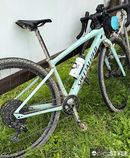Sulla bicicletta alla fine anche parecchio fango, piuttosto argilloso