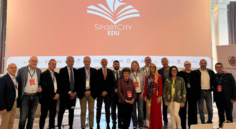 Daniela Isetti, Assessora allo Sport si Salsomaggiore Terme con le altre autorità all'inaugurazione di SportCity Edu