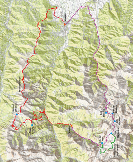 Questo il tracciato del bikepacking cuneese, con partenza e arrivo a Dronero