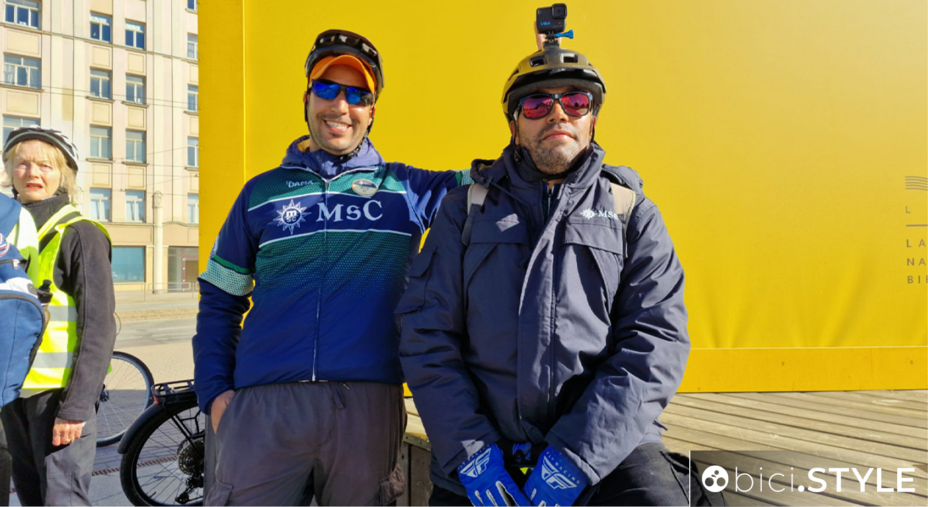 MSC Bike Adventours, Mar Baltico, Bike Leader, a sinistra Abdellah, a destra Angel