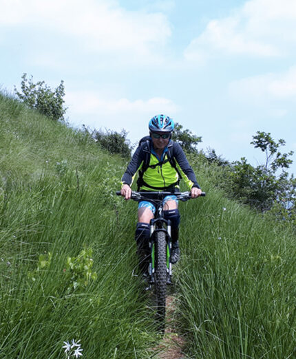 L'erba alta non consente di vedere eventuali serpenti quando si va in MTB o in gravel (foto Gulliver)