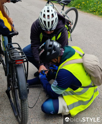 MSC Bike Adventours, riparazione catena, Helsinki