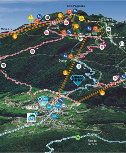 I tracciati sono 25 e sono tutti collegati da trail e impianti di risalita
