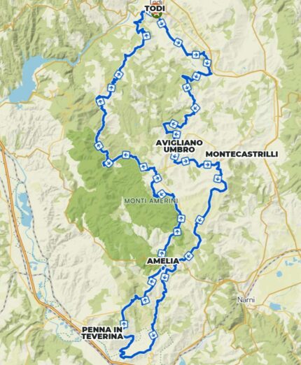 Amerina Bike Route, Umbria, da Todi ad Amelia, Bici in Comune