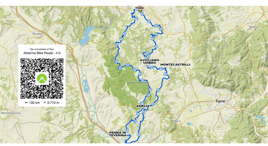 Amerina Bike Route, Umbria, da Todi ad Amelia, Bici in Comune