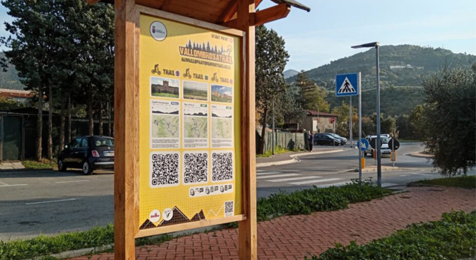 Il Vallombrosa Trail è perfettamente segnato, con cartelli provvisti di Qrcode con tracciati i percorsi